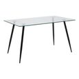 Wilma Dining Table - 4 Seater - 140cm - Glass Top and Black