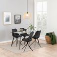 Wilma Dining Table - 4 Seater - 140cm - Glass Top and Black