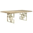 Windows Dining Table - Marble with Brass Pedestal Base - Variation Available