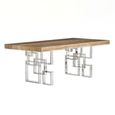 Windows Dining Table - Marble with Stainless Steel Pedestal Base - Variation Available