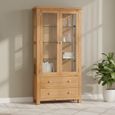 Appleby Oak 2 Door 2 Drawer Glazed Display Cabinet - Oak