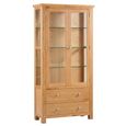Appleby Oak 2 Door 2 Drawer Glazed Display Cabinet - Oak