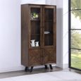 Nevada Display Cabinet - 4 Door - Parquet Style Wood