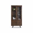 Nevada Display Cabinet - 4 Door - Parquet Style Wood