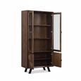 Nevada Display Cabinet - 4 Door - Parquet Style Wood