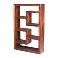 Cube Honey Lacquered Sheesham Combination Display Unit, 178cm Tall Bookshelf