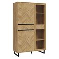 Chevron Display Cabinet - Oak