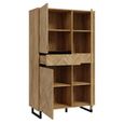 Chevron Display Cabinet - Oak