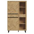 Chevron Display Cabinet - Oak