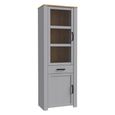 Bohol Display Cabinet - Narrow - Grey