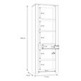 Bohol Display Cabinet - Narrow - Grey