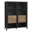 High Rock Display Cabinet - 2 Door - Black