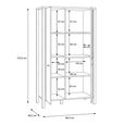 High Rock Display Cabinet - 3 Door - Oak
