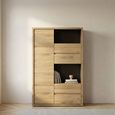 Shetland Display Cabinet - 1 Door - 4 Drawer - Oak
