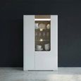 Toronto Display Cabinet - 2 Door - Low - Glazed - White Gloss