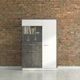 Zingaro Display Cabinet - Low - LHF - Grey and White
