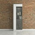 Zingaro Display Cabinet - Tall - RHF - Glazed - Grey and White