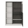 Zingaro Display Cabinet - Low - RHF - Grey and White
