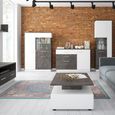 Zingaro Display Cabinet - Low - RHF - Grey and White