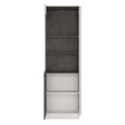 Zingaro Display Cabinet - Tall - LHF - Glazed - Grey and White