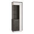 Zingaro Display Cabinet - Tall - LHF - Glazed - Grey and White