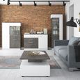 Zingaro Display Cabinet - Tall - LHF - Glazed - Grey and White