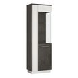 Zingaro Display Cabinet - Tall - RHF - Glazed - Grey and White
