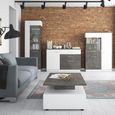 Zingaro Display Cabinet - Tall - RHF - Glazed - Grey and White