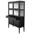 Elmhurst Display Cabinet - 6 Door 2 Drawers - Black