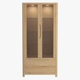 Stockholm Display Cabinet - 2 Door 2 Drawer - Tall - Oak