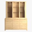 Stockholm Display Cabinet - 5 Door 3 Drawer - Oak