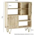 Display Cabinet - 2 Door - Hairpin Legs - Gold Geometric Inlay - Light Mango Wood