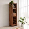 Jodhpur Display Unit - 1 Drawer - Tall - with Wine Rack - Solid Sheesham Wood
