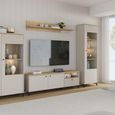 Bixbite Display Cabinet - 1 Door - Tall - Fluted - Light Oak and Sand