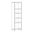 Bixbite Display Cabinet - 1 Door - Tall - Fluted - Light Oak and Sand