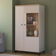 Bixbite Display Cabinet - 2 Door - Fluted - Light Oak and Sand