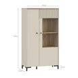 Bixbite Display Cabinet - 2 Door - Fluted - Light Oak and Sand