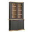 Pontypool Display Cabinet - 2 Door - Dark Grey and Light Oak
