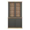 Pontypool Display Cabinet - 2 Door - Dark Grey and Light Oak