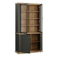 Pontypool Display Cabinet - 2 Door - Dark Grey and Light Oak