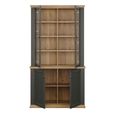 Pontypool Display Cabinet - 2 Door - Dark Grey and Light Oak