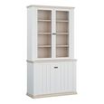 Pontypool Display Cabinet - 2 Door - White and Riva Oak
