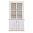 Pontypool Display Cabinet - 2 Door - White and Riva Oak