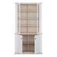 Pontypool Display Cabinet - 2 Door - White and Riva Oak