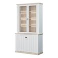 Pontypool Display Cabinet - 2 Door - White and Riva Oak