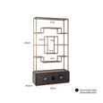 Hunter Black Oak Storage Shelving Unit with Gold Trim