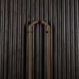 Luxor Brushed Brass Ribbed 1 Door Large Curved Cabinet
