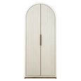 Tivoli Fluted Hall Cabinet - 2 Door - Arched - with Gold Trim - White - Ceramic