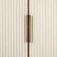 Tivoli Fluted Shelving Unit - 2 Door - with Gold Trim - White - Ceramic