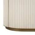 Tivoli Fluted Shelving Unit - 2 Door - with Gold Trim - White - Ceramic